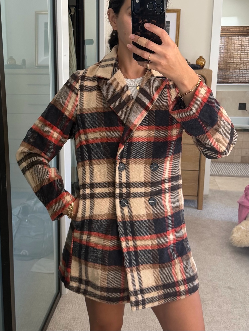 MELLODAY light Plaid coat - perfect for fall!
